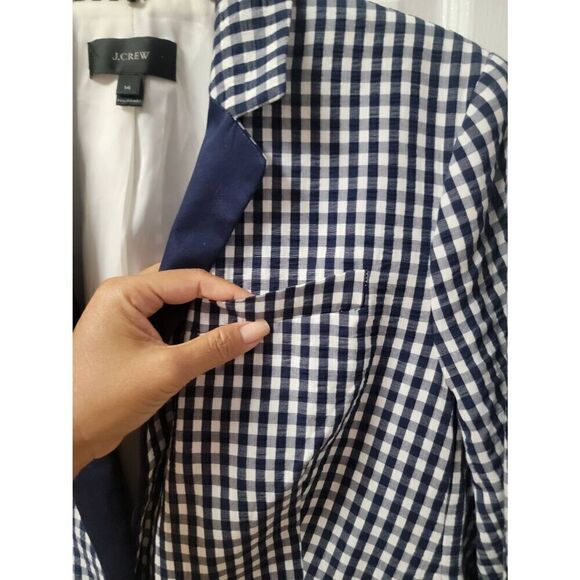 J.Crew Women's Gingham Blazer 14 - Picture 6 of 12